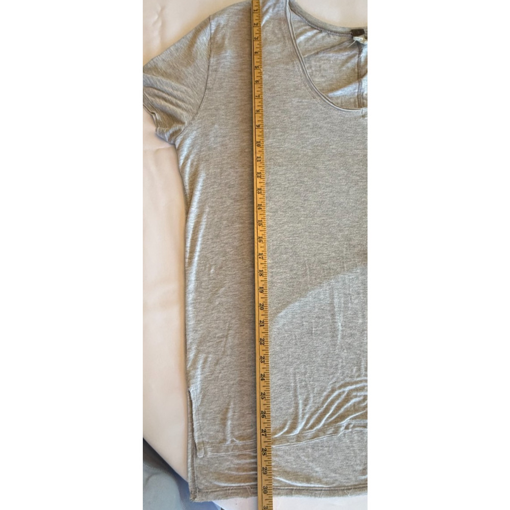 We The Free Free People Gray Oversized Tunic Top Large Pocket Hi Low Hem Comfy - Picture 5 of 8